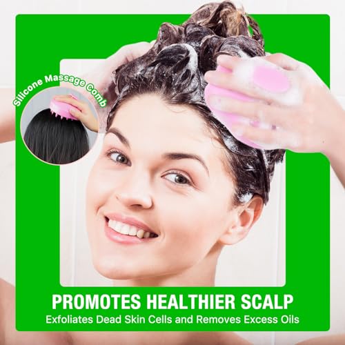 Rosemary Oil for Hair Growth 2.02 Fl Oz with Scalp Massager, Pure Rosemary Essential Oil for Eyelashs, Eyebrows, Face, Skin Care, Body Massage, Nourishes The Scalp, Improve Blood Circulation
