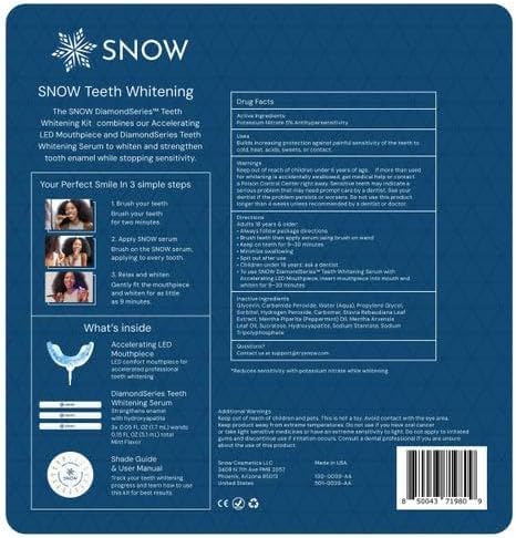 Snow Diamond Series Teeth Whitening Kit, 75+ Treatments, for Sensitive Teeth, Advanced Whitening Serum
