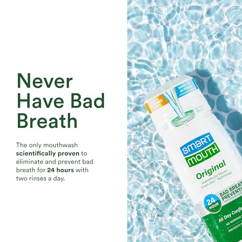 SmartMouth Original Activated Mouthwash & Tongue Cleaner, Bad Breath Support, Mint
