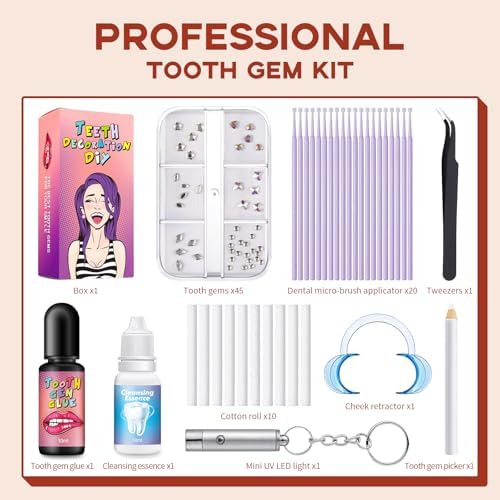 Nelikoo DIY Teeth Crystals Jewelry Kit - Fashionable Tooth Gems for Teeth