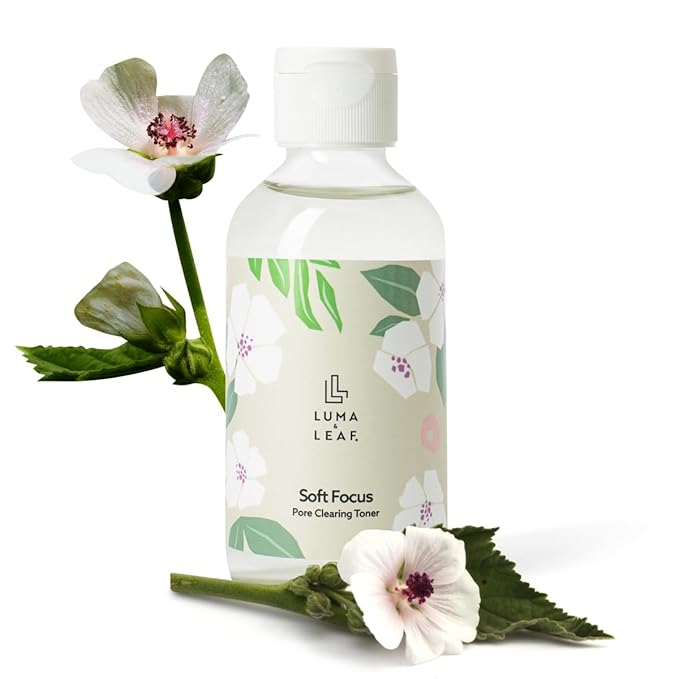 LUMA & LEAF Clearing Facial Toner 4 Oz - Natural Toner with Willow Bark, Salicylic Acid, Niacinamide, Marshmallow Root - Deep Nourishing Skin Toner for Blemish and Acne-Prone Skin