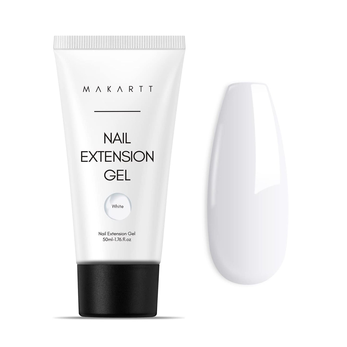 Makartt Poly Nail Gel, White, 50ML, Easy to Use Salon Nail Art Design Supplies
