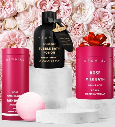 Premium Bubble Bath Long Lasting Foaming Bubbles Romantic Bath for Couples Cherry Chocolate Oud Moisturizing Relaxing Stress Relief Calming Spa Gift