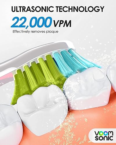 Voom Sonic - Go 1 Replacement Heads | Replacement Brushes | Advanced Bristle Technology| Soft DuPont Nylon Bristles | Oral Care, 4 Count (Pack of 1)