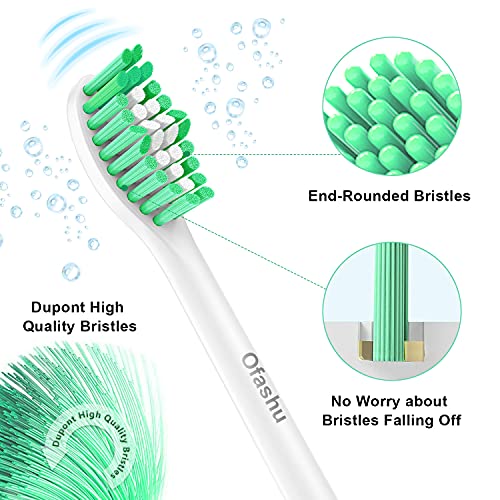 Replacement Heads for Philips Sonicare E-Series - Ofashu Brush Head Compatible with Essence Xtreme Elite Advance 7022 5610 White, 6 Packs Screw-on Electric Toothbrush