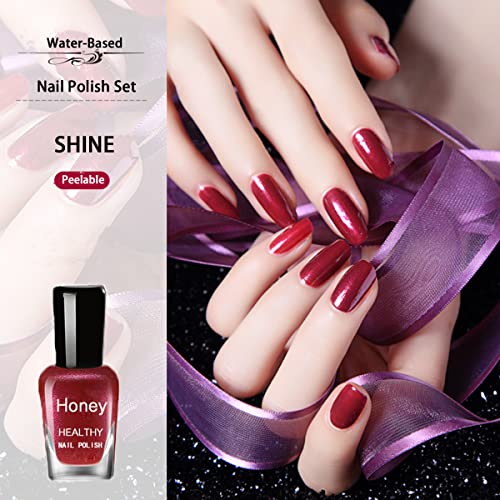 Non Toxic Nail Polish Set, Easy Peel Off and Fast Dry Nail Polish Set for Pack, Eco Friendly and Organic Water Based Nail Polish for Women,Teens(12 Bottles, 5ML)
