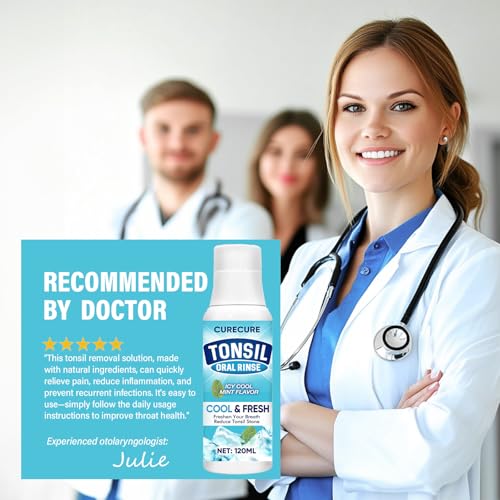 Tonsil Stone Mouthwash, Tonsil Stone Remover Help Soothe Tonsils, Remove Bad Breath and Relieve Dry Mouth, 120 ML