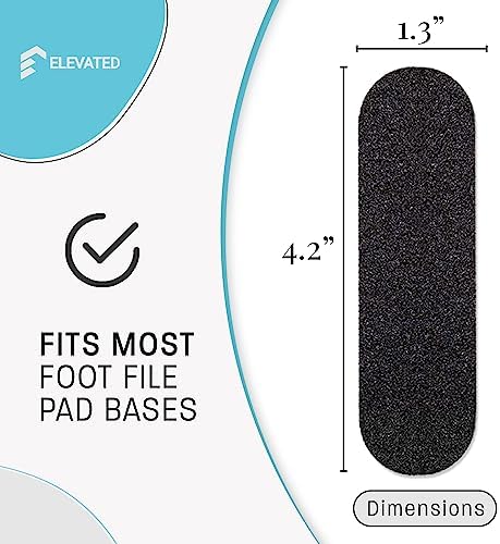 Professional Pedicure File Refills - Pack of 50 Foot File Replacement Pads - Black - Disposable Foot Files for Pedicures - Pedi Foot File Pads with Water Resistant Strong Adhesive (100 Grit)