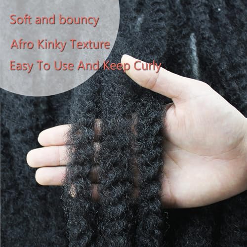 Marley Twist Braiding Hair 24 Inch Marley Twist Hair Long Cuban Twist Hair 8 Packs Afro Kinky Curly Twist Crochet Hair Synthetic Marley Hair Extensions (24 Inch 8packs, 1B)