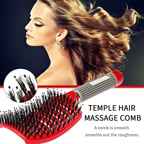 Ultra Detangling Brush, Magical Brush Detangler, For Wet Or Dry Detangling HairBrush For Men, Women And Kids, Fast Drying Styling Massage Hairbrush (Pink+Purple)