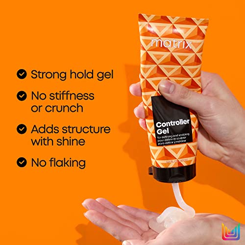 Matrix Styling Controller Gel - Defining & Sculpting Gel, Flake-Free With No Crunch, Strong Hold For All Hair Types, Vegan, 6.8 Fl Oz