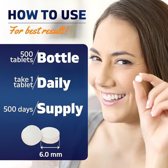 Vitamatic Folic Acid 800 mcg - 500 Vegetarian Tablets - Vitamin B9