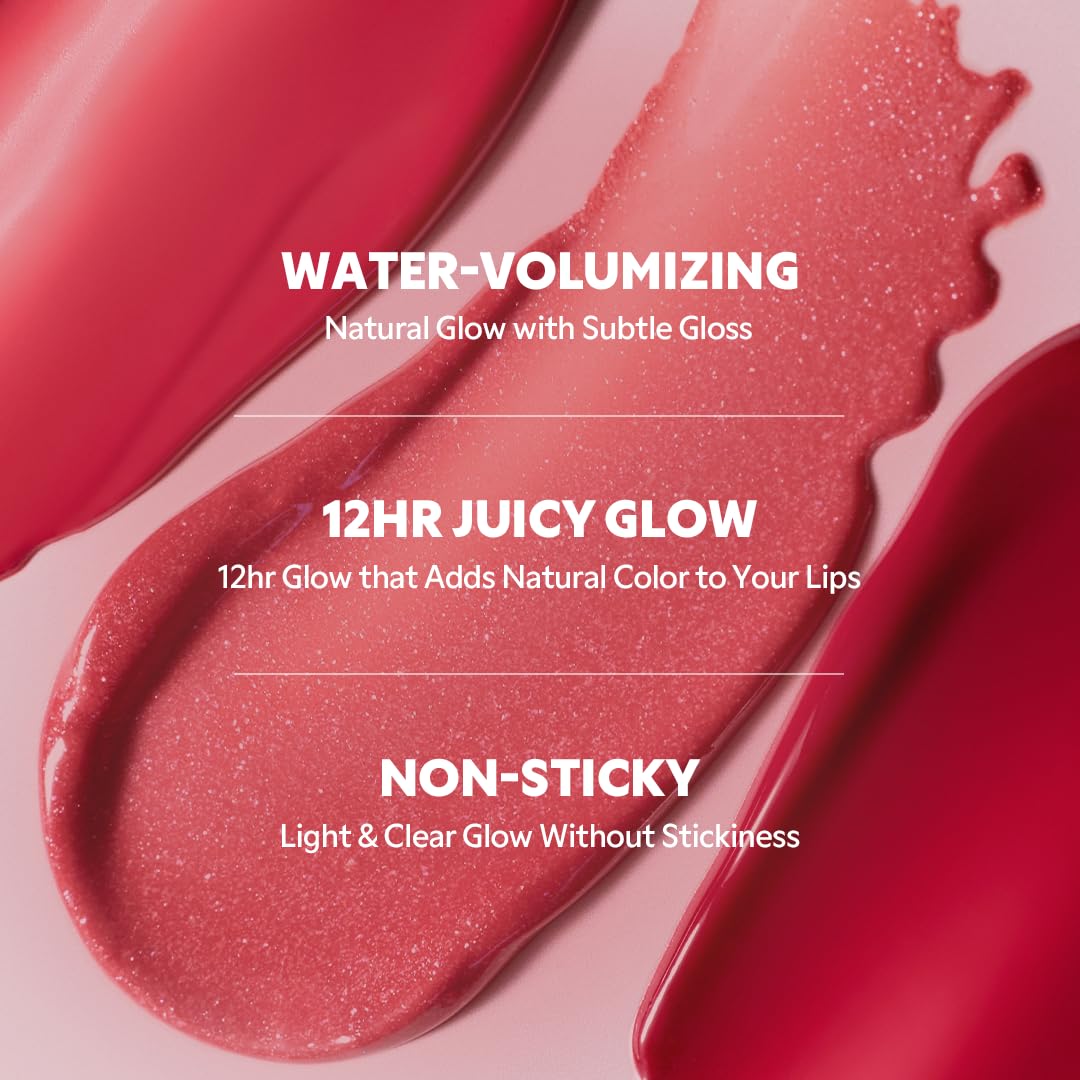 TIRTIR [*Mini Size Waterism Tinted Lip Gloss #01 Mauve Rose, 0.06 Fl Oz – Kiss Ready Lipgloss, 12H Long Lasting Non Sticky Natural Tinted Glow Korean Multiuse Cheek and Lip Tint for Women gift