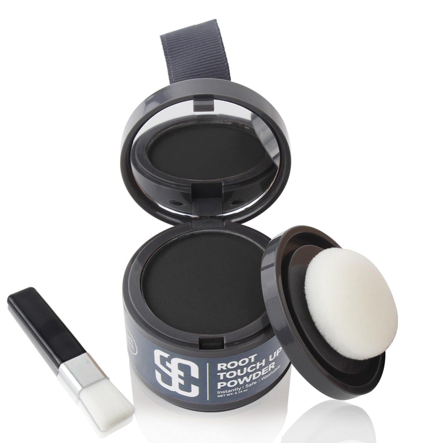 SOVONCARE Instantly Hairline Powder, Hairline Shadow Gray Hair Coverage Touch Up Hair Powder for Thinning Hair for Women Hair Root Touch Up Powder Hair Root Cover Up Conceals Hair Loss Dark Black