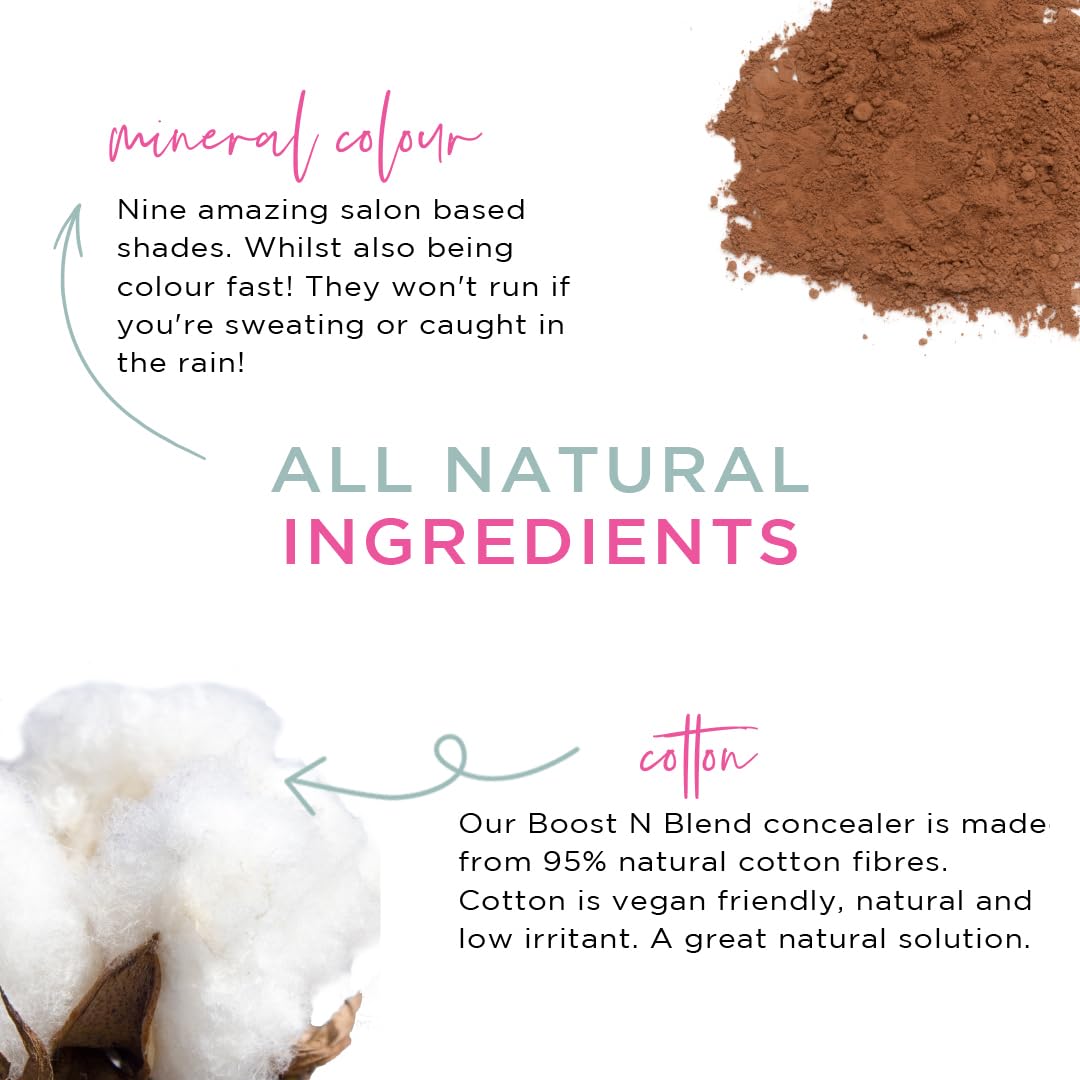BOOST N BLEND Hair Fibers for Thinning Hair, Cotton Hair Volumizer for Women (25g/0.88oz) - Warm Cinnamon Brown