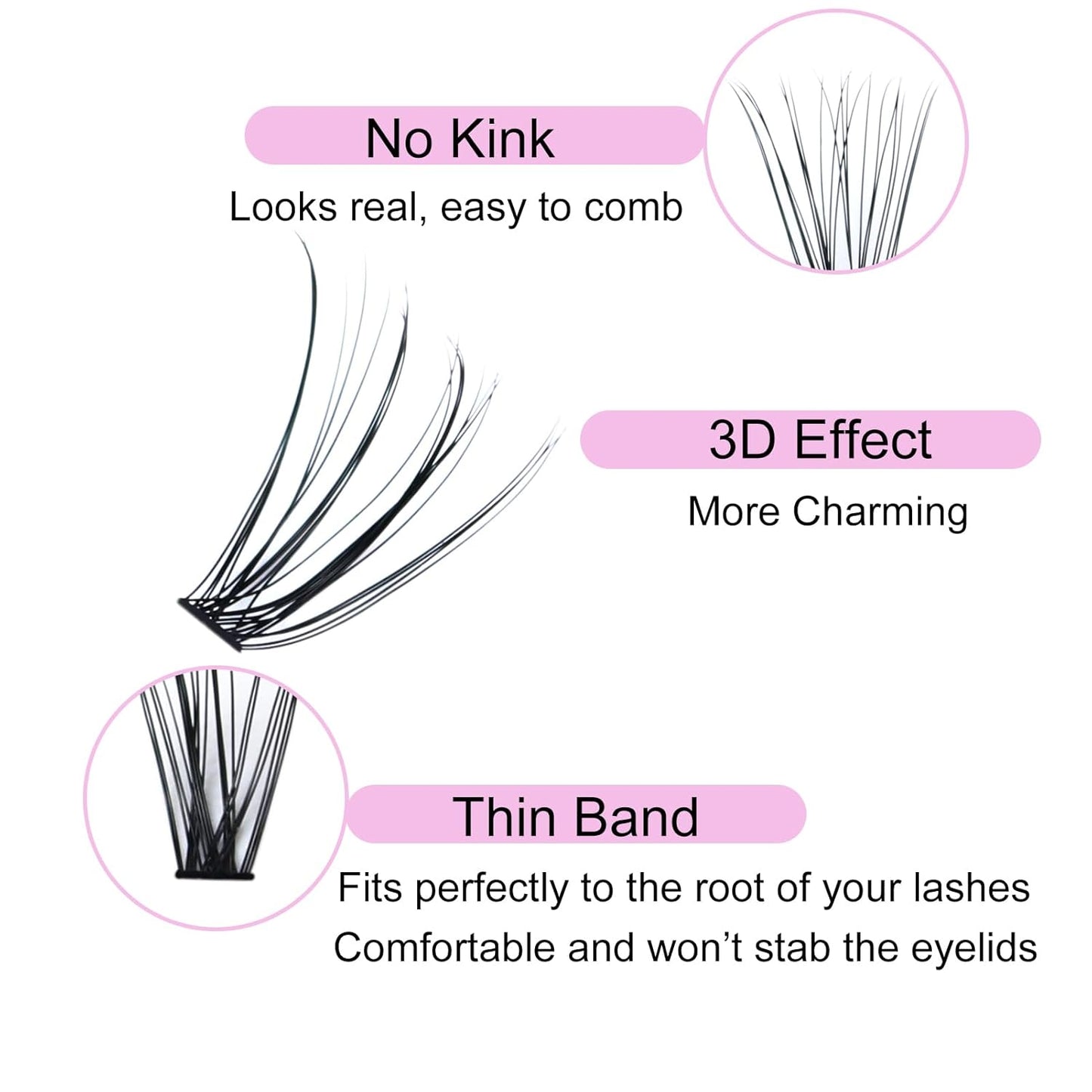Lash Clusters LAUBESS Individual Lashes Waterproof Eyelash Clusters Mixed Tray Cluster Eyelash Extensions Soft Cluster Lashes for Beginners(20D-0.07D-9-16)