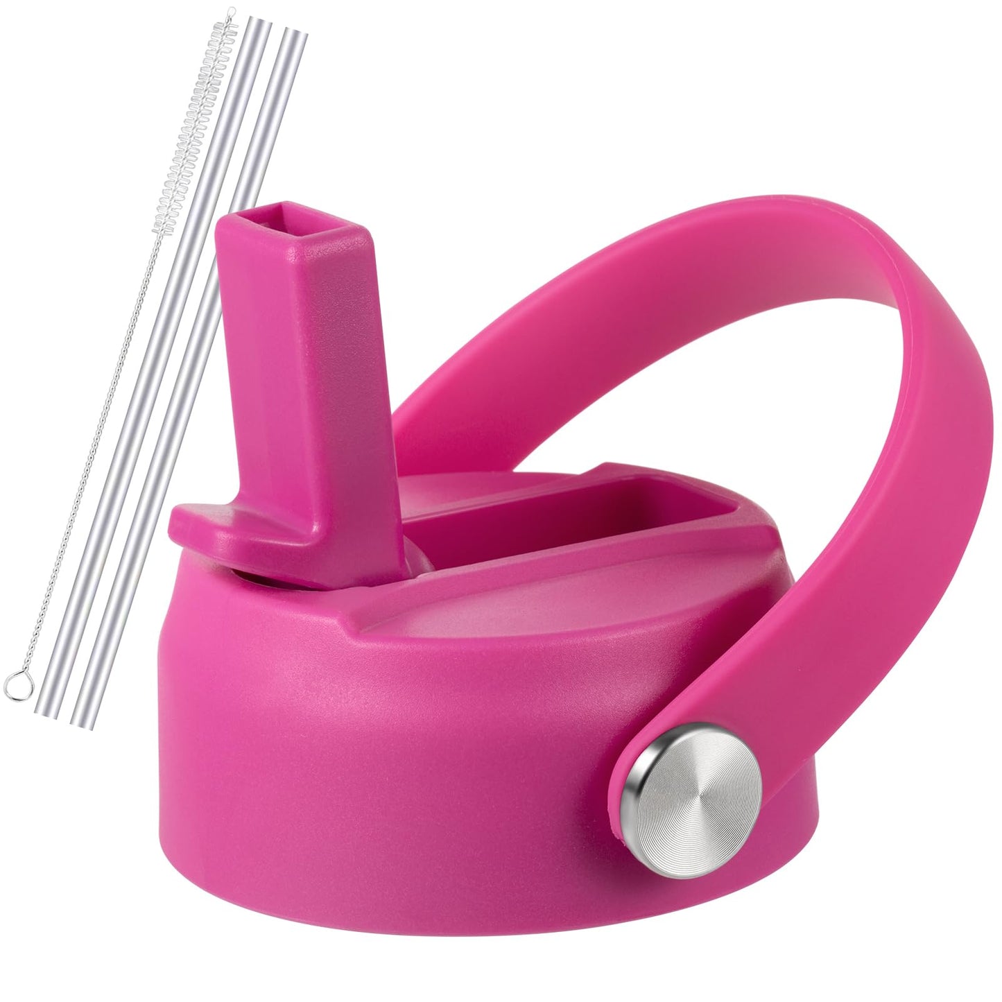 RRegeny Straw Lid for Hydro Flask Wide Mouth 32 40 oz, Straw Lids with Flexible Handle and Straws Compatible with HydroFlask, Replacement Sports Flex Cap Wide Mouth Top 32 40 oz