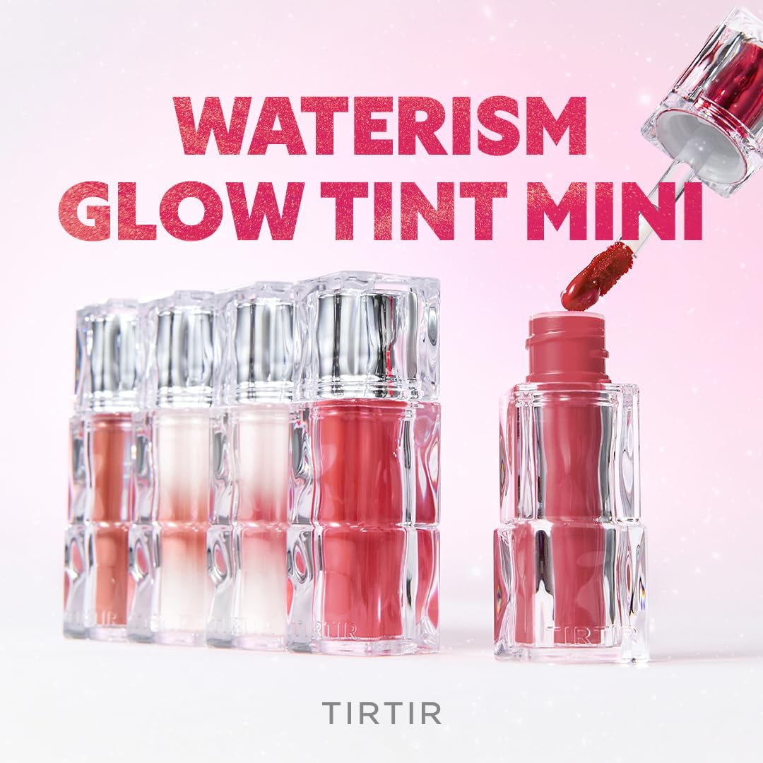 TIRTIR [*Mini Size Waterism Tinted Lip Gloss #01 Mauve Rose, 0.06 Fl Oz – Kiss Ready Lipgloss, 12H Long Lasting Non Sticky Natural Tinted Glow Korean Multiuse Cheek and Lip Tint for Women gift
