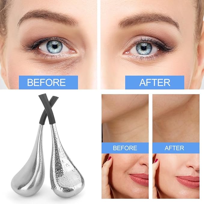 Ice Globes Facial Skin Care Tools for Women Face Eyes, Stainless Steel Face Beauty Cryo Sticks for Girls Ladies