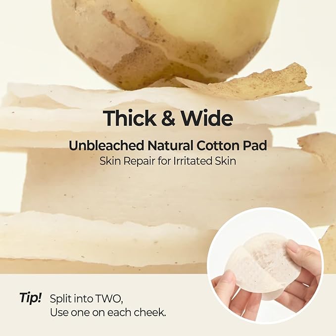 SKINFOOD Potato Madecassoside Soothing Toner Pad, Korean Skincare Facial Toner, Blemish Pads, Damaged Skin Barrier Improvement, Redness Relief, 8.81 oz (60 Pads)