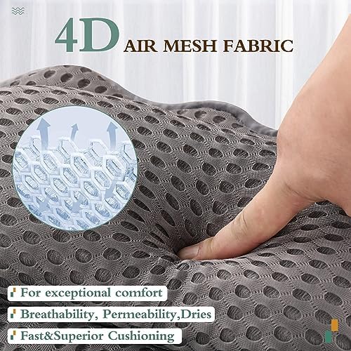 Bath Pillow RUVINCE Ergonomic Luxury Bathtub Pillow with Head,Neck, Shoulder and Back Support, 4D Bath Pillows for tub with 6 Powerful Suction Cups, Fits All Bathtub