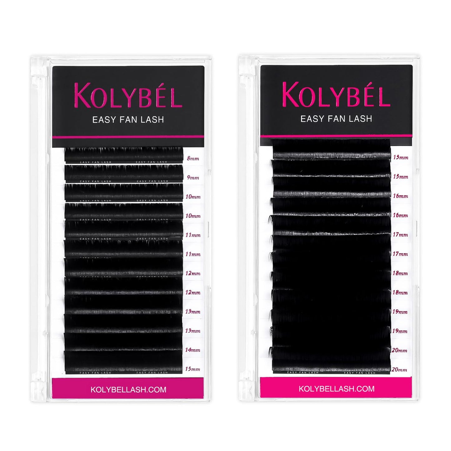 Easy Fan Lashes 0.05 D 15-20MM & Easy Fan Lashes 0.05 D 8-15MM