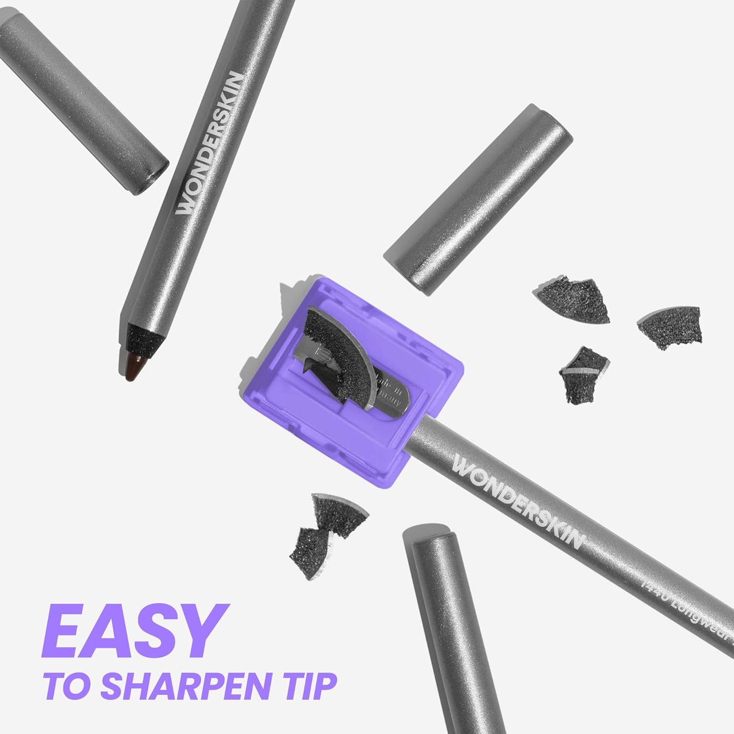Wonderskin Eyeliner Pencil, 1440 Longwear Brown Eyeliner Pencil - Waterproof, Sharpenable & Smudge Proof