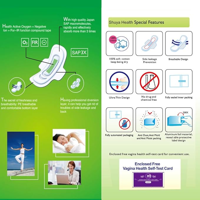 SHUYA Ultral Thin Feminine Care Pads for Women Regular Length with Wings, Patented Active Oxygen and Anion Sanitary Pads, High Absorbency, Size 245mm,Scented 40Count (Pack of 4)