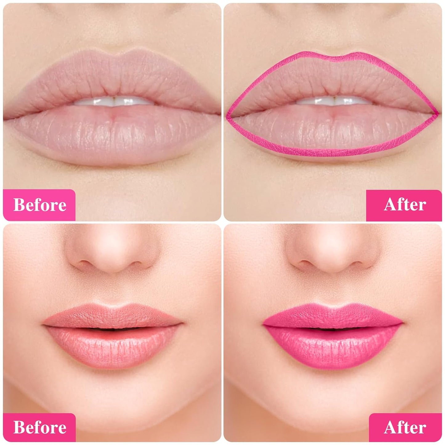 Lip Stain - Lip Stain Peel Off Long-Lasting with Matte Finish Waterproof & Transfer-Proof, Lip Liner Moisturizing & Nourishing Non-Stick Cup Highly Pigmented Color Lip Tint (02 Pink)