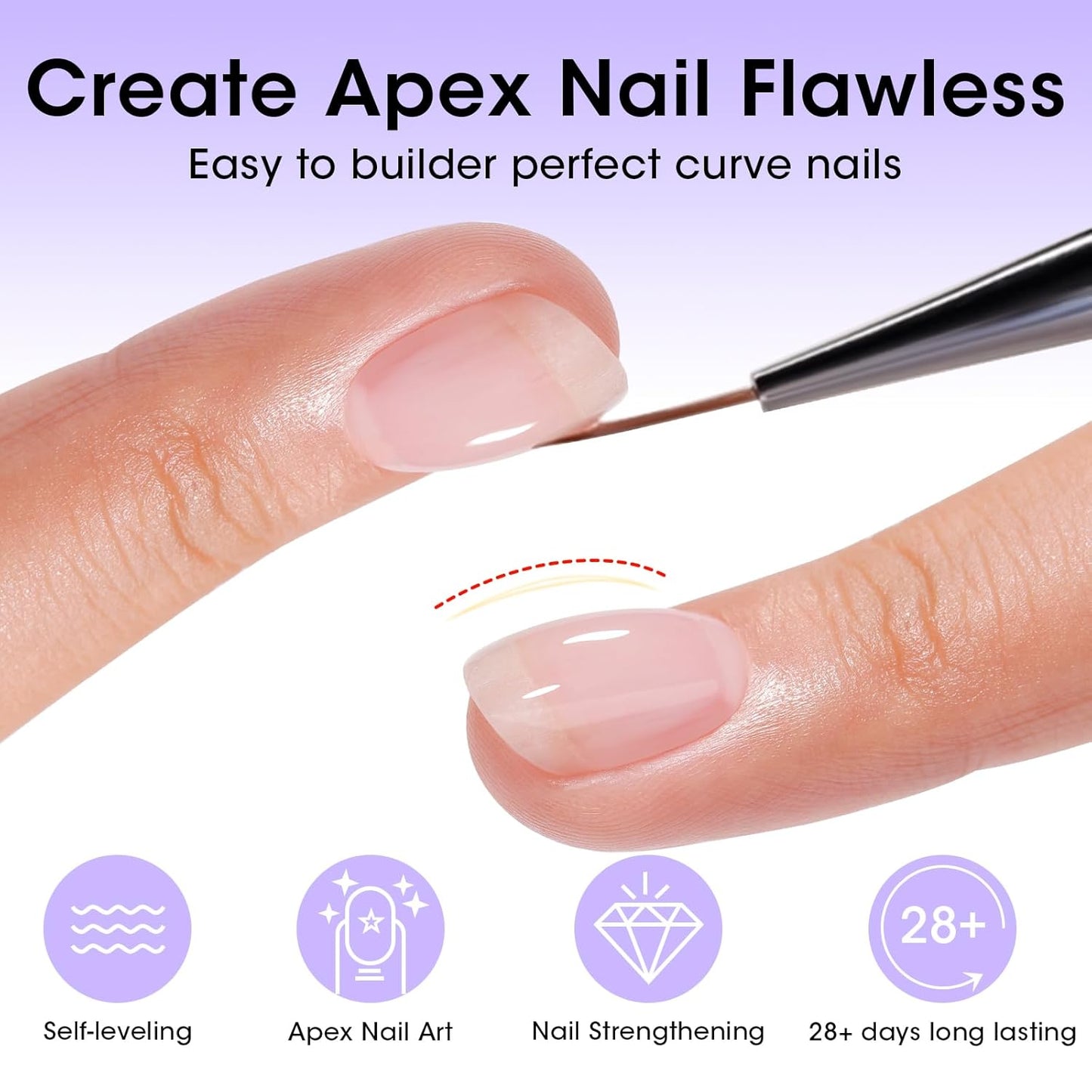 GELLEN Builder Gel for Nails, 18ml Clear Nail Extension Hard Gel in Bottle, Soak off Long Lasting U V Cured Nail Strengthener for Salon Quality Nail Art