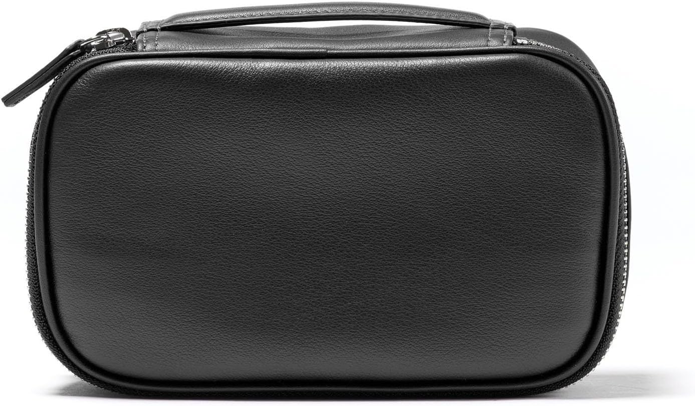 Leatherology Black Onyx Leatherology Small Travel Organizer - Zipped mesh storage pocket, elastic loops for organization, compact travel size