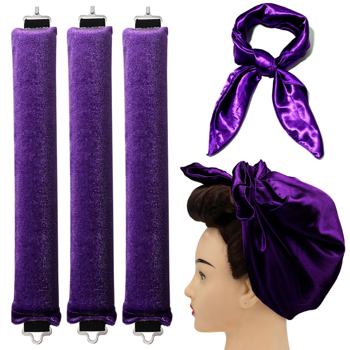Overnight Curls Blowout Rods Heatless Hair Curler, Heatless Curls No Heat Curlers to Sleep in Jumbo Rods Hair Rollers Blowout Look for All Hair Types Hair Styling Tools Set - Khaki