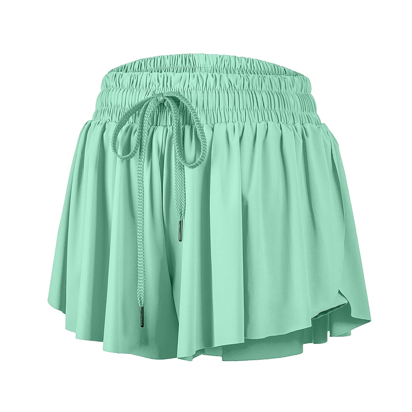 Blaosn Flowy Basketball Shorts Women Gym Yoga Athletic Workout Running Skort Exercise Sweat Spandex Lounge Cute Teen Girls Skirt with Pockets Clothes Trendy Casual Summer(S, Sea Green)