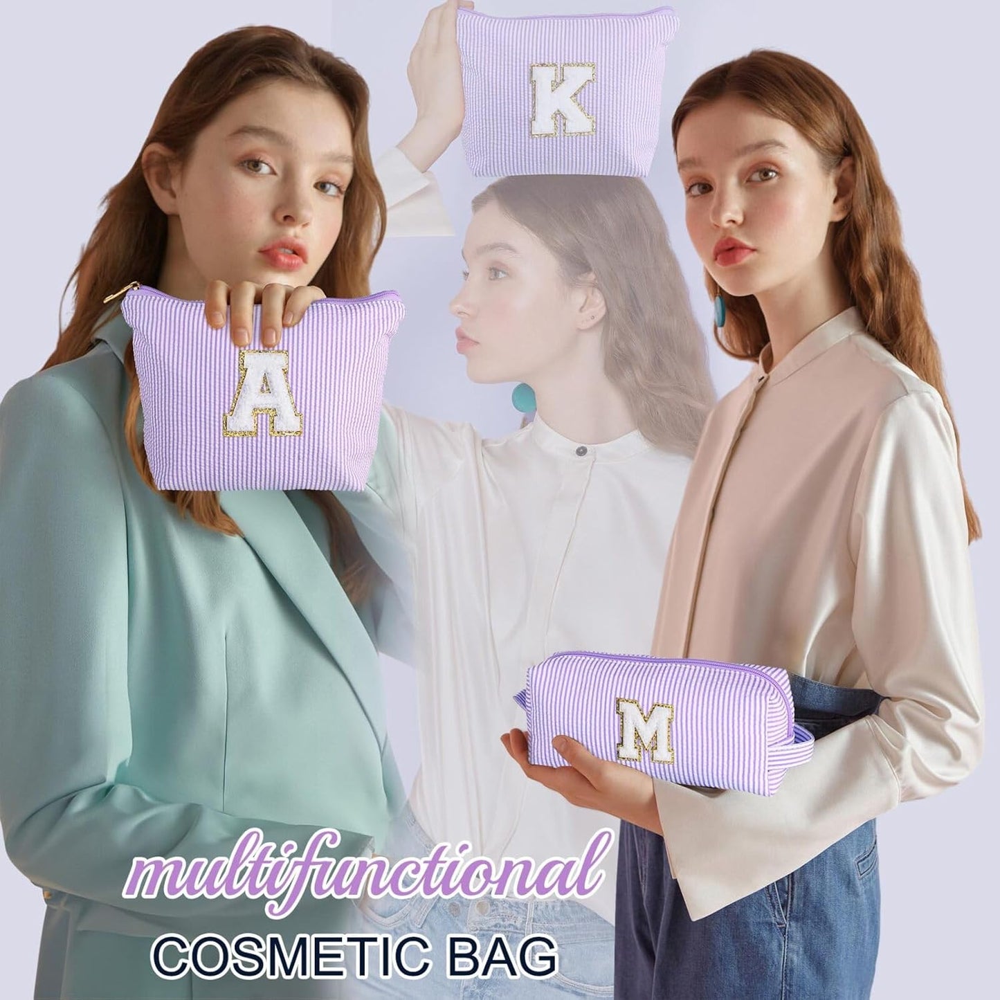 YOOLIFE Gifts for Women - Makeup Bag Organizer, Cute Skincare Bag - Personalized Best Friend, Wife, Mom Birthday & Valentine's Day Gift - Purple