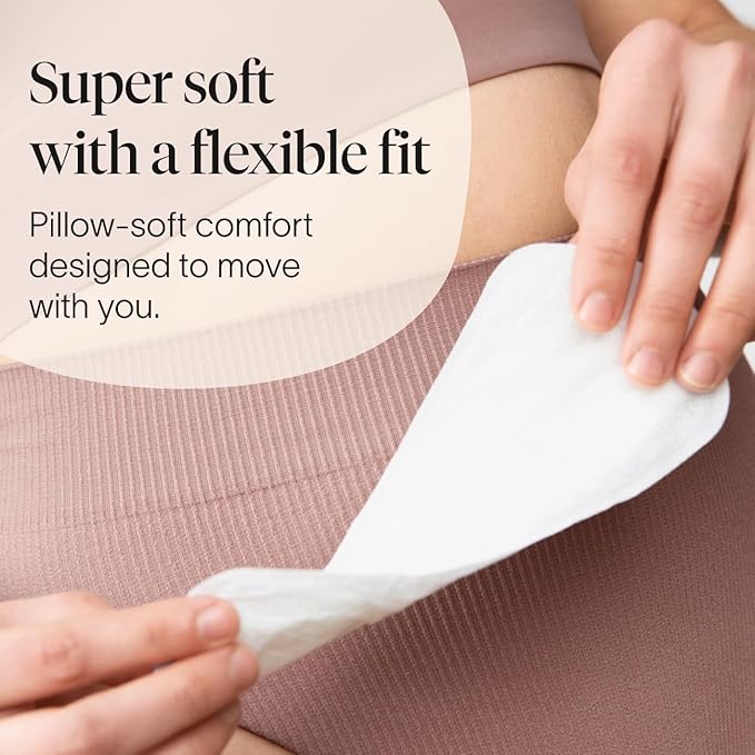 Cora Period Long Liners | 100% Organic Cotton Topsheet | Ultra Thin, Quick Absorbency | Hypoallergenic | Dermatologically Tested | Unscented, No Wings (144 Long Liners)