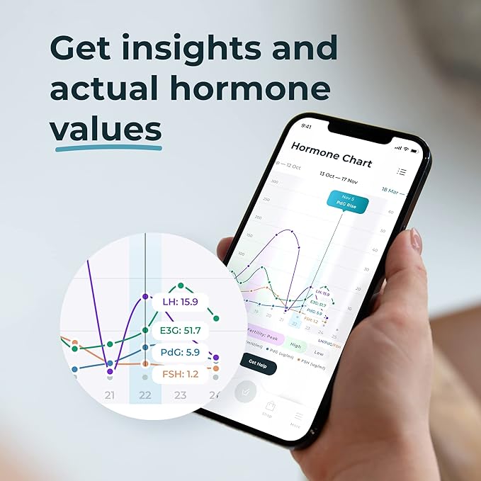 Inito Fertility Monitor & Hormone Tracker for Women | Estrogen, LH, PdG (Urine Metabolite of progesterone), FSH | Track and Confirm Ovulation | Includes 15 Test Strips (iPhone 16 Pro Max)