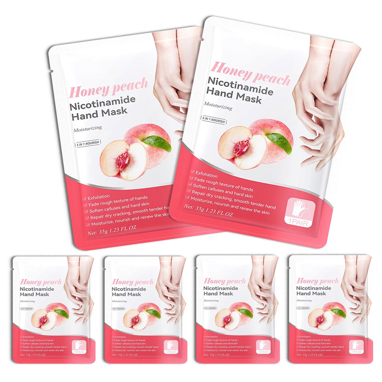 DWDiWen Hand Masks, 6 Pairs Hydrating Exfoliating Hand Peeling Mask, Smooth Hand Masks Moisturizing Gloves Overnight for Dry, Rough, Cracked Hands, Hand Skin Moisturizer Glove for Women Men（G