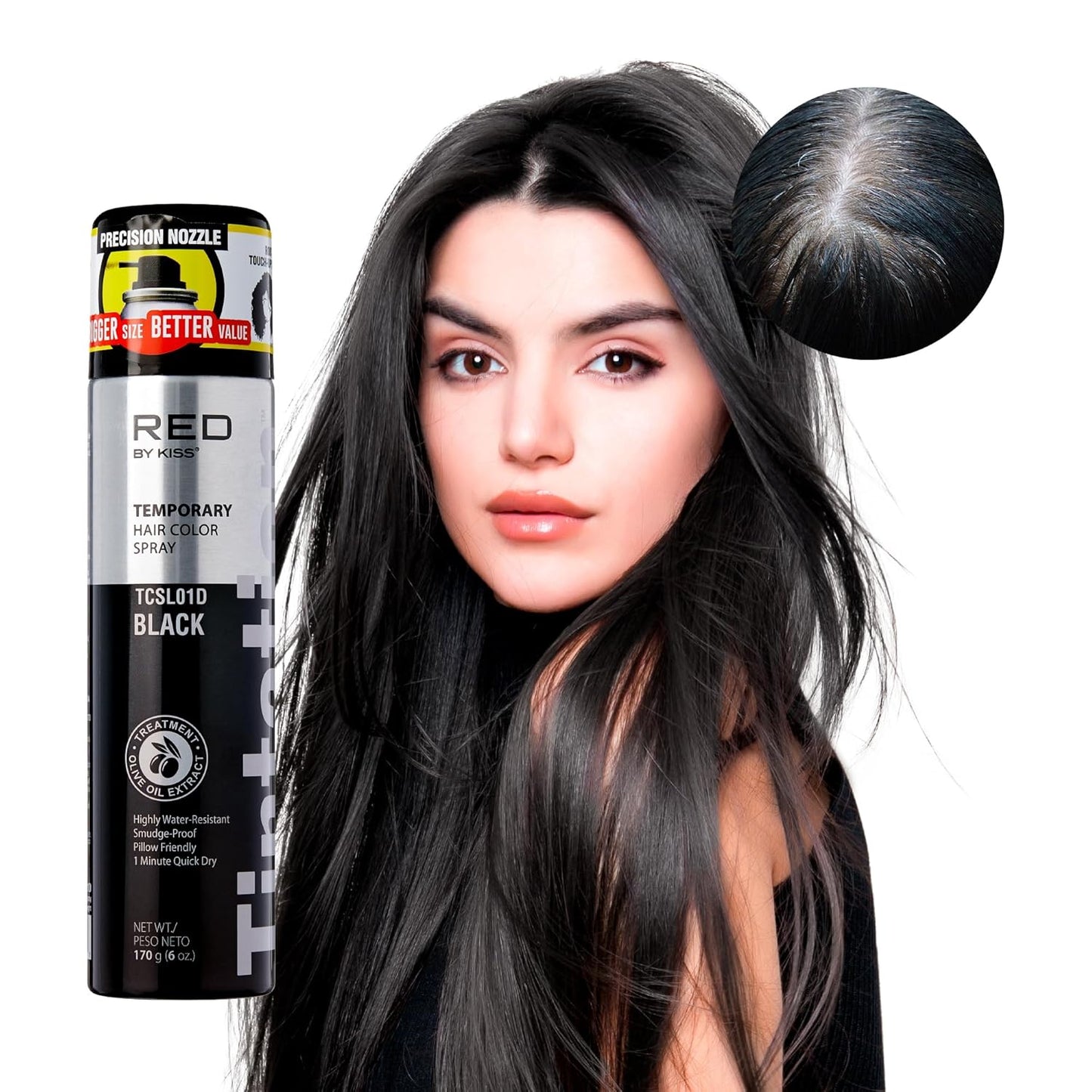 RED BY KISS TINTATION TEMPORARY HAIR COLOR SPRAY 6 OZ