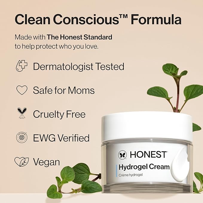 Honest Beauty Refill Pod for Full Size Hydrogel Cream | Lightweight, Moisturizing Water Cream | Gentle for Sensitive Skin, Fragrance Free, Vegan | 1.7 fl oz