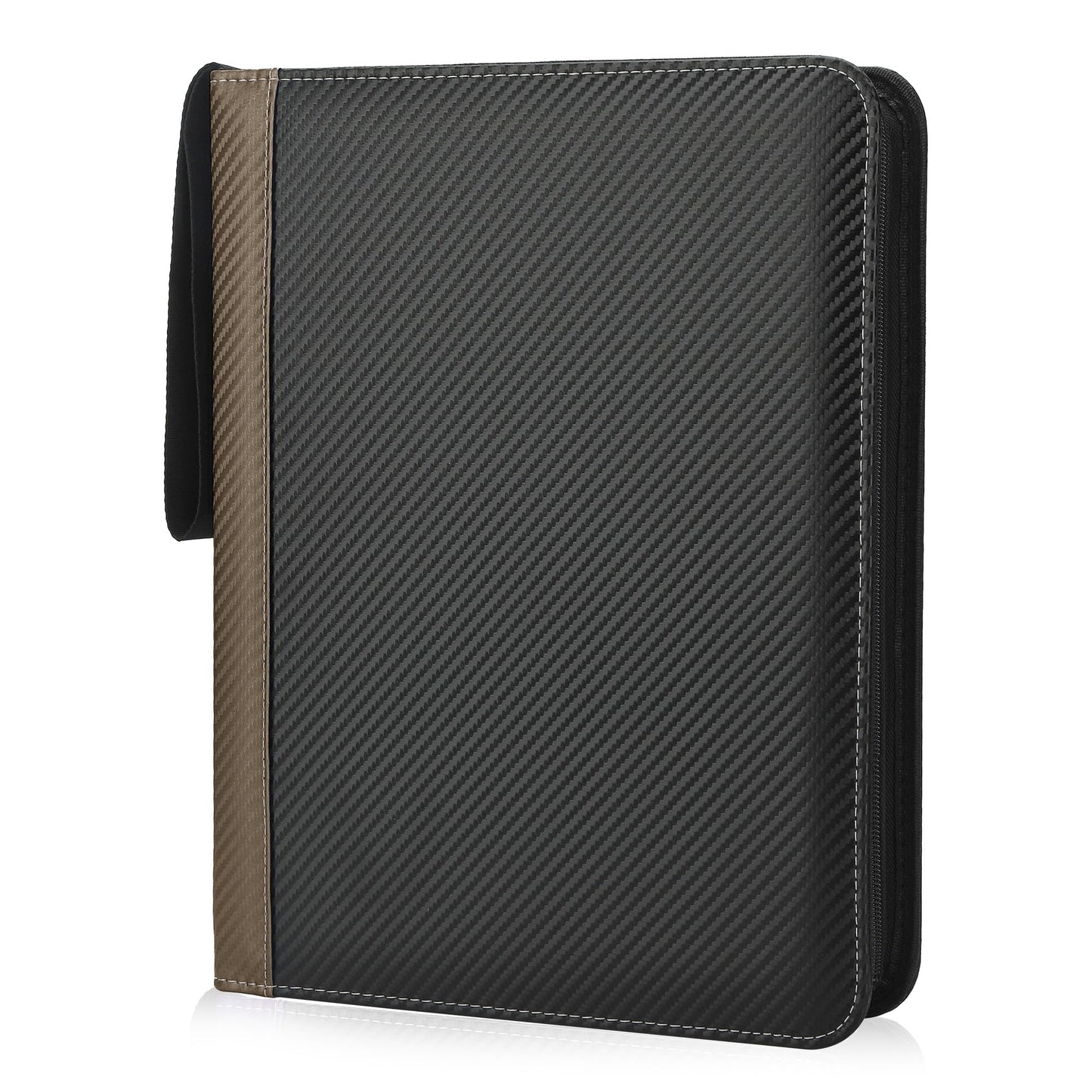 TCGUARD 9 Pockets Trading Card Binder with Sleeves Card Organizer, 900 Double Sided Pocket PU Card Collection Binder, Baseball Binder,for Sports Card, MTG, TCG Yugioh Card (Brown)