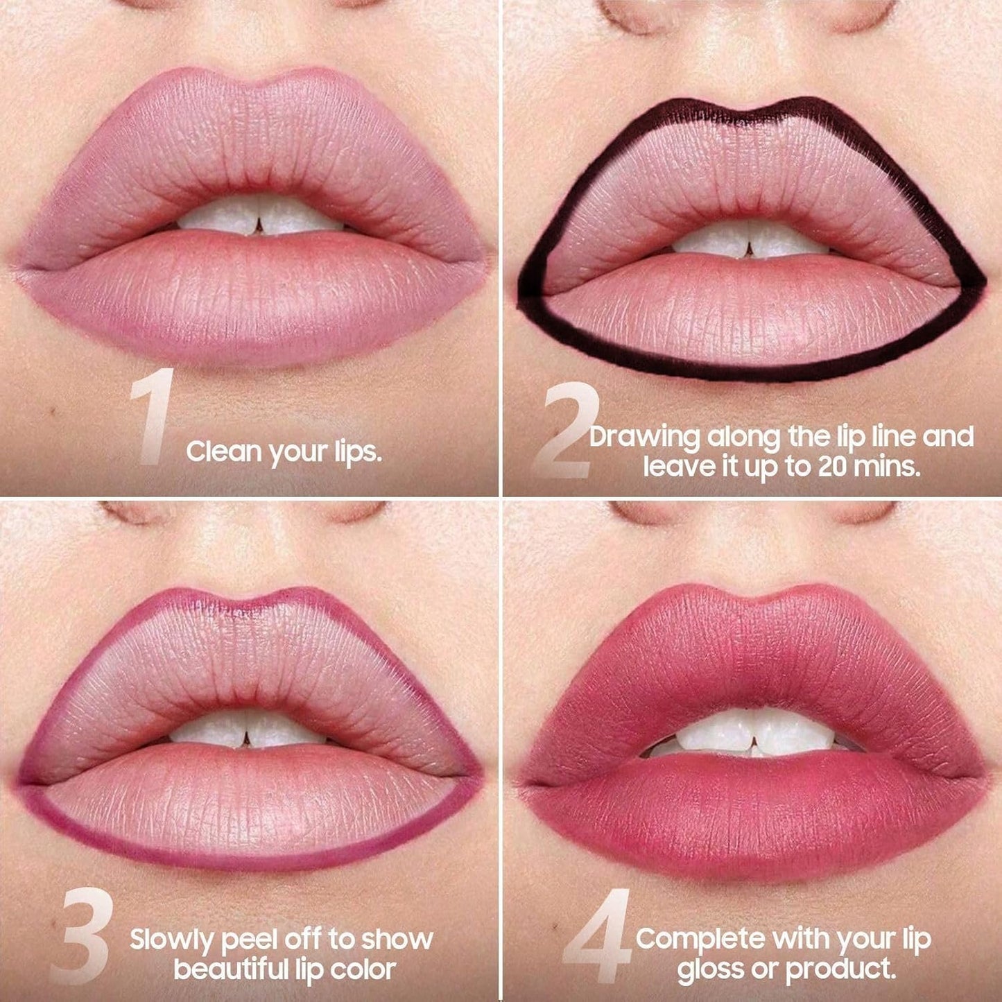 Lip Stain Peel Off - Lip Liner Long-wear & Waterproof Moisturizing Lip Stain with Matte Finish, Transfer-Proof, Non-Stick Cup Lip Tint Stay On All Day (Nude)
