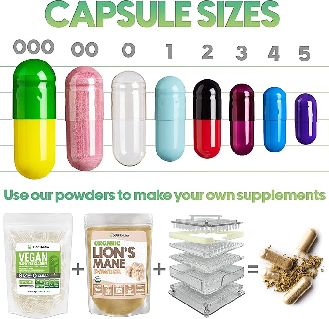 XPRS Nutra Size 1 Empty Capsules - 1000 Count Empty Gelatin Capsules - Empty Pill Capsules - DIY Capsule Filling - Pure Bovine Pill Capsules Empty Gel Caps (Purple/White)