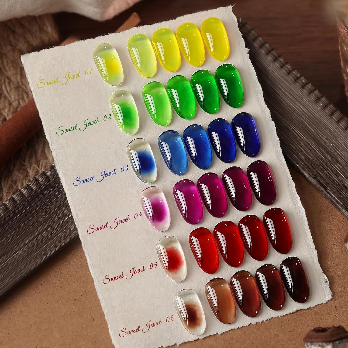 Born Pretty Jelly Gel Nail Polish Halloween Neon Gel Polish,Brown Blood Wine Red Blue Purple Green Translucent Effect,Soak Off U v LED Light Cure Nail Art Kit for Salon Manicure and DIY at Home