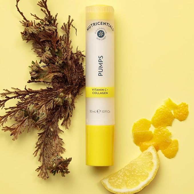 Nu Skin Nutricentials Vitamin C + Collagen Pump - Powerful Skin Serum | Hydration, and Luminous Complexion | Vegan Collagen, Fine Line Reduction Skin Care (2 fl oz)