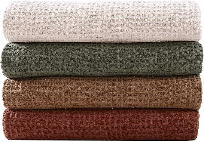 Eddie Bauer Blanket Soft Waffle Weave Bedding, Medium Weight Bedroom Decor, Softens Every Wash, King, Orange