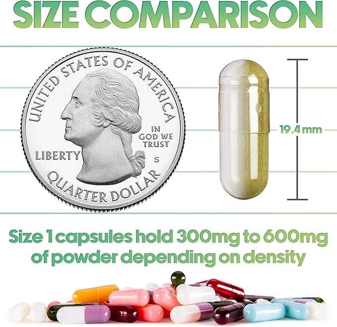 XPRS Nutra Size 1 Empty Capsules - 500 Count Empty Gelatin Capsules - Empty Pill Capsules - DIY Capsule Filling - Pure Bovine Pill Capsules Empty Gel Caps (Gold)