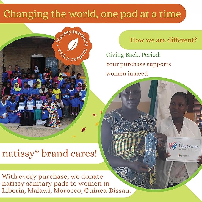 Non-Slip Organic Reusable Period Pads for Light Flow (S+M, 6-Pack); High-Temp Washable Cotton Cloth Pads for Women & Teens; Non-Irritating, Soft Reusable Pads Menstrual for Comfortable Period Care