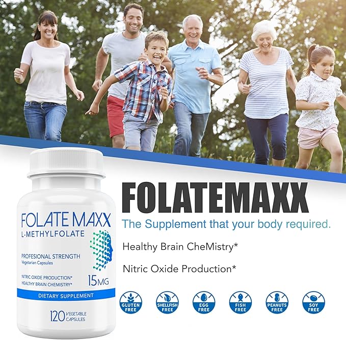 L-Methylfolate 15mg - 120 Capsules - Professional Strength Active Methyl Folate - 5-MTHF Supplement for Men & Women - Non GMO, Gluten Free, No Fillers