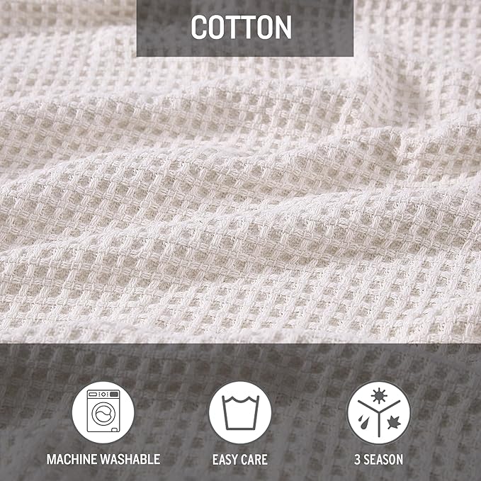 Eddie Bauer Blanket Soft Waffle Weave Bedding, Medium Weight Bedroom Decor, Softens Every Wash, King, White