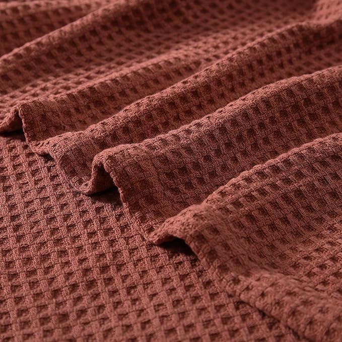 Eddie Bauer Blanket Soft Waffle Weave Bedding, Medium Weight Bedroom Decor, Softens Every Wash, Queen, Orange